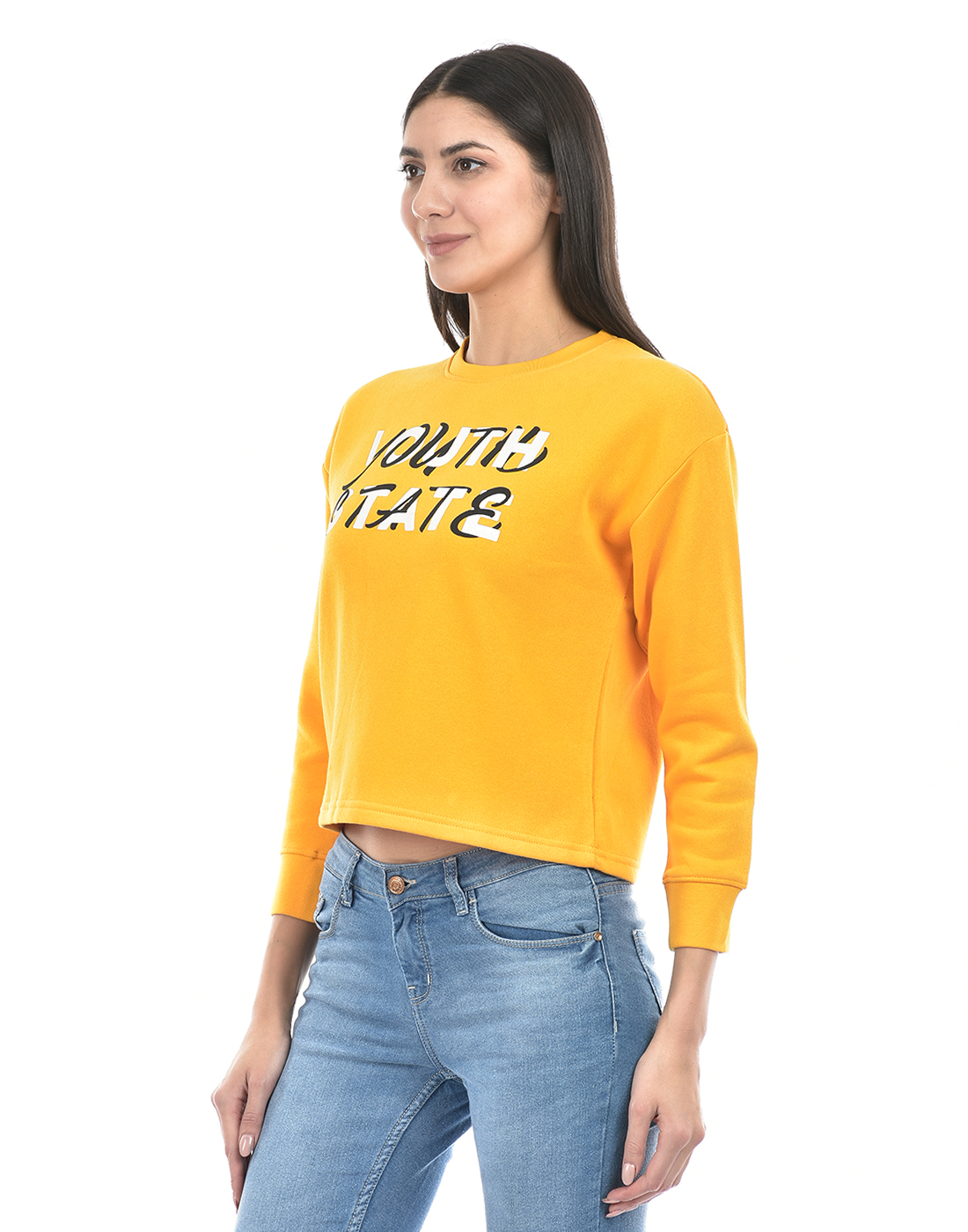 Numero Uno Women Typography Yellow Sweat Shirt